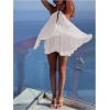 imageSOLY HUX Womens Halter Neck Sleeveless Bow Tie Backless Flowy Mini Dress Beach Vacation ClothesSolid White