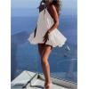 imageSOLY HUX Womens Halter Neck Sleeveless Bow Tie Backless Flowy Mini Dress Beach Vacation ClothesSolid White