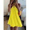 imageSOLY HUX Womens Halter Neck Sleeveless Bow Tie Backless Flowy Mini Dress Beach Vacation ClothesSolid Yellow