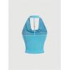 imageSOLY HUX Womens Halter Tops Draped Front Sleeveless Backless Y2K Crop Sexy Cami Tops Going Out Summer OutfitsPlain Light Blue