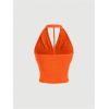 imageSOLY HUX Womens Halter Tops Draped Front Sleeveless Backless Y2K Crop Sexy Cami Tops Going Out Summer OutfitsPlain Orange