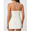 imageSOLY HUX Womens Peplum Halter Crop Tops Y2K Drawstring Tie Ruched Dressy Casual Spaghetti Strap Cami TopApricot