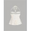 imageSOLY HUX Womens Peplum Halter Crop Tops Y2K Drawstring Tie Ruched Dressy Casual Spaghetti Strap Cami TopApricot and Black