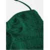 imageSOLY HUX Womens Peplum Halter Crop Tops Y2K Drawstring Tie Ruched Dressy Casual Spaghetti Strap Cami TopDark Green