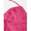 imageSOLY HUX Womens Peplum Halter Crop Tops Y2K Drawstring Tie Ruched Dressy Casual Spaghetti Strap Cami TopHot Pink