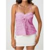 imageSOLY HUX Womens Peplum Halter Crop Tops Y2K Drawstring Tie Ruched Dressy Casual Spaghetti Strap Cami TopLight Pink