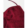 imageSOLY HUX Womens Peplum Halter Crop Tops Y2K Drawstring Tie Ruched Dressy Casual Spaghetti Strap Cami TopPure Burgundy