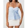 imageSOLY HUX Womens Peplum Halter Crop Tops Y2K Drawstring Tie Ruched Dressy Casual Spaghetti Strap Cami TopSolid Blue