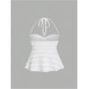 imageSOLY HUX Womens Peplum Halter Crop Tops Y2K Drawstring Tie Ruched Dressy Casual Spaghetti Strap Cami TopWhite