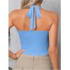 imageSOLY HUX Womens Ruched Halter Y2K Crop Tops Tie Back Sleeveless Slim Fit Cami TopsSolid Blue