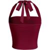 imageSOLY HUX Womens Ruched Halter Y2K Crop Tops Tie Back Sleeveless Slim Fit Cami TopsSolid Burgundy