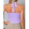 imageSOLY HUX Womens Ruched Halter Y2K Crop Tops Tie Back Sleeveless Slim Fit Cami TopsViolet Purple