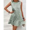 imageSOLY HUX Womens Ruffle Hem Sleeveless Tank Dress Round Neck Casual Smock Summer Mini DressesLight Green