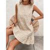 imageSOLY HUX Womens Ruffle Hem Sleeveless Tank Dress Round Neck Casual Smock Summer Mini DressesPlain Beige
