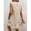 imageSOLY HUX Womens Ruffle Hem Sleeveless Tank Dress Round Neck Casual Smock Summer Mini DressesPlain Beige
