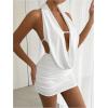 imageSOLY HUX Womens Sexy Deep V Neck Halter Bodycon Mini Dress Sleeveless Party Club DressesPure White