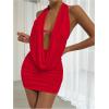 imageSOLY HUX Womens Sexy Deep V Neck Halter Bodycon Mini Dress Sleeveless Party Club DressesSolid Red