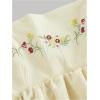 imageSOLY HUX Womens Spaghetti Strap Ruffle Hem Peplum Cami Top Jacquard CamisoleApricot Floral