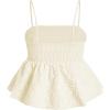 imageSOLY HUX Womens Spaghetti Strap Ruffle Hem Peplum Cami Top Jacquard CamisoleApricot Jacquard