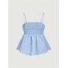 imageSOLY HUX Womens Spaghetti Strap Ruffle Hem Peplum Cami Top Jacquard CamisoleBlue Floral