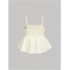 imageSOLY HUX Womens Spaghetti Strap Ruffle Hem Peplum Cami Top Jacquard CamisolePlain Apricot