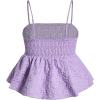 imageSOLY HUX Womens Spaghetti Strap Ruffle Hem Peplum Cami Top Jacquard CamisolePlain Purple Jacquard