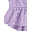 imageSOLY HUX Womens Spaghetti Strap Ruffle Hem Peplum Cami Top Jacquard CamisolePlain Purple Jacquard