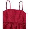 imageSOLY HUX Womens Spaghetti Strap Ruffle Hem Peplum Cami Top Jacquard CamisolePlain Red