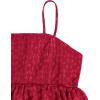 imageSOLY HUX Womens Spaghetti Strap Ruffle Hem Peplum Cami Top Jacquard CamisolePlain Red