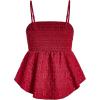 imageSOLY HUX Womens Spaghetti Strap Ruffle Hem Peplum Cami Top Jacquard CamisolePlain Red