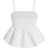 imageSOLY HUX Womens Spaghetti Strap Ruffle Hem Peplum Cami Top Jacquard CamisolePlain White Jacquard