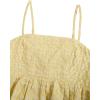 imageSOLY HUX Womens Spaghetti Strap Ruffle Hem Peplum Cami Top Jacquard CamisolePlain Yellow