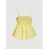 imageSOLY HUX Womens Spaghetti Strap Ruffle Hem Peplum Cami Top Jacquard CamisoleYellow Floral