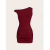 imageSOLY HUX Womens Summer Mini Dresses Off The Shoulder Ruched Bodycon Graduation Dress Sexy Going Out Party Club OutfitsDark Red
