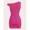 imageSOLY HUX Womens Summer Mini Dresses Off The Shoulder Ruched Bodycon Graduation Dress Sexy Going Out Party Club OutfitsHot Pink