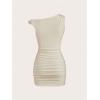 imageSOLY HUX Womens Summer Mini Dresses Off The Shoulder Ruched Bodycon Graduation Dress Sexy Going Out Party Club OutfitsPlain Apricot