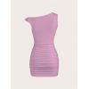 imageSOLY HUX Womens Summer Mini Dresses Off The Shoulder Ruched Bodycon Graduation Dress Sexy Going Out Party Club OutfitsPlain Pink