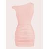 imageSOLY HUX Womens Summer Mini Dresses Off The Shoulder Ruched Bodycon Graduation Dress Sexy Going Out Party Club OutfitsSolid Pink