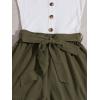imageSOLY HUX Womens Summer Sleeveless Belted Tank Romper Short JumpsuitWhite Army Green