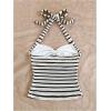 imageSOLY HUX Womens V Neck Halter Tops Open Back Y2k Ruched Floral Metal Summer Going Out Cami TopsBlack and White