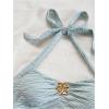 imageSOLY HUX Womens V Neck Halter Tops Open Back Y2k Ruched Floral Metal Summer Going Out Cami TopsLight Blue