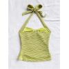 imageSOLY HUX Womens V Neck Halter Tops Open Back Y2k Ruched Floral Metal Summer Going Out Cami TopsPlain Green