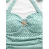 imageSOLY HUX Womens V Neck Halter Tops Open Back Y2k Ruched Floral Metal Summer Going Out Cami TopsPlain Light Blue