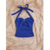 imageSOLY HUX Womens V Neck Halter Tops Open Back Y2k Ruched Floral Metal Summer Going Out Cami TopsRoyal Blue