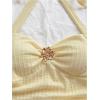 imageSOLY HUX Womens V Neck Halter Tops Open Back Y2k Ruched Floral Metal Summer Going Out Cami TopsSolid Yellow