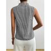 imageSOLY HUX Womens Work Outfits V Neck Sleeveless Blouses Summer Casual Tank Tops Business Office Dressy Striped ShirtsBlack Gingham