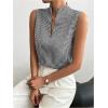 imageSOLY HUX Womens Work Outfits V Neck Sleeveless Blouses Summer Casual Tank Tops Business Office Dressy Striped ShirtsBlack Gingham