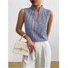 imageSOLY HUX Womens Work Outfits V Neck Sleeveless Blouses Summer Casual Tank Tops Business Office Dressy Striped ShirtsBlack Plaid
