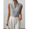 imageSOLY HUX Womens Work Outfits V Neck Sleeveless Blouses Summer Casual Tank Tops Business Office Dressy Striped ShirtsBlack Striped