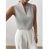 imageSOLY HUX Womens Work Outfits V Neck Sleeveless Blouses Summer Casual Tank Tops Business Office Dressy Striped ShirtsBlack and White